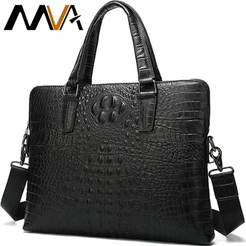 

MVA Mens Briefcase Bag Leather Men Briefcase Genuine Leather Briefcases Man Office Bags For Men Handbag Crocodile Maleta 8803