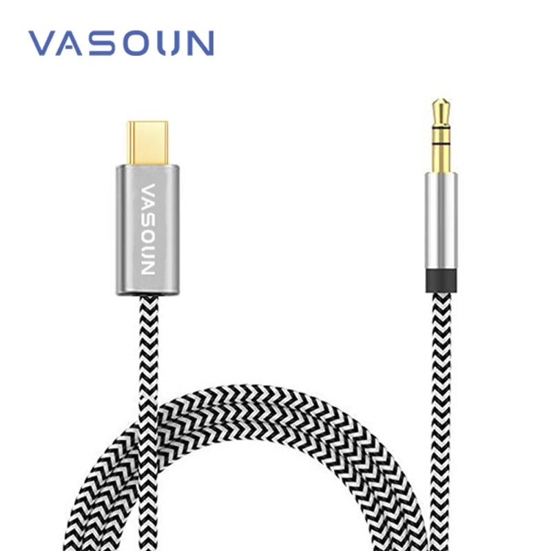 

VASOUN USB C to 3.5mm Aux Cable (3.3FT) Type C to 3.5mm Male Headphones Audio Jack Aux Adapter Car Digital Headset Speaker Cable