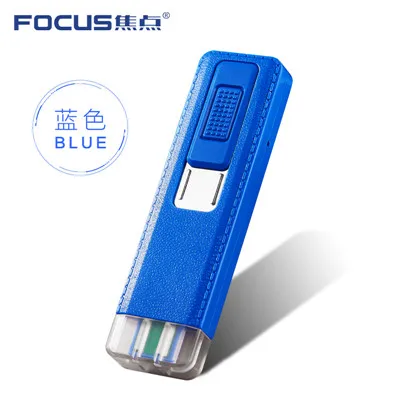 FOCUS Plazmatic USB перезарядка ветрозащитная Экологически чистая Зажигалка Тонкий Мини Портативный прикуриватель аксессуары для курения - Цвет: blue
