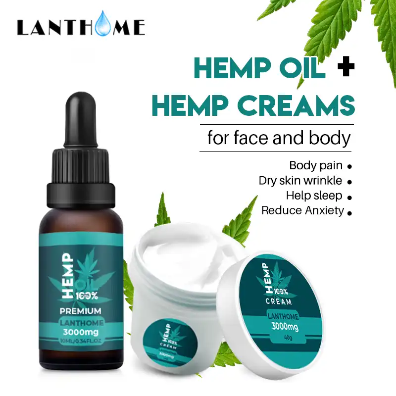 Lanthome Hemp Oil 3000mg Cbd Cream Set With Hemp Seed Oil Extract