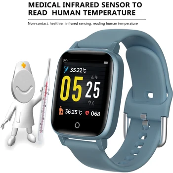 

LIGE New Thermometer Smart Watch Men Sport Multi-function Heart Rate Blood Pressure Health Monitoring For IOS Android Smartwatch