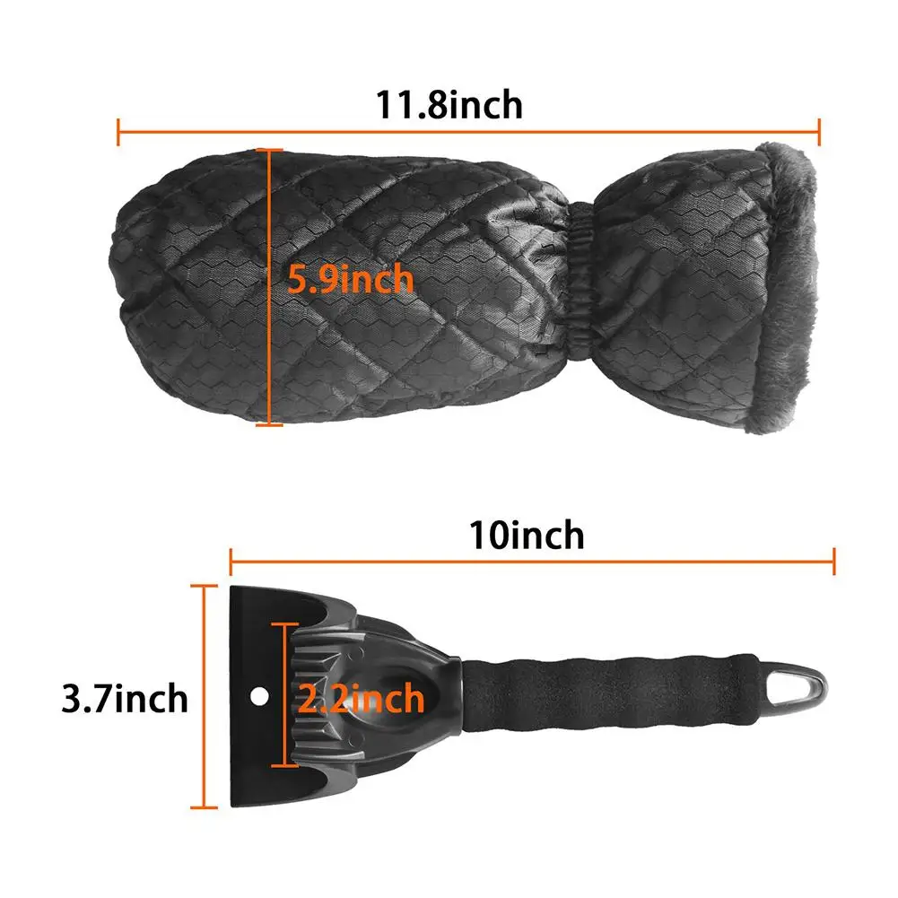 Car Windshield Ice Scraper Snow Shovel Brush Gloves 1Set For Car Cleaning