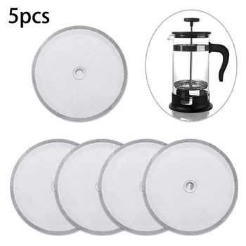 

5Pcs Replacement Filters Mesh 4 Inch Coffee Filter Sn for 1000 Ml ,8 Cup French Press Coffee Makers and Tea Machines