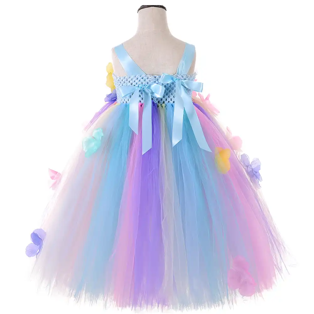 pastel blue flower girl dress