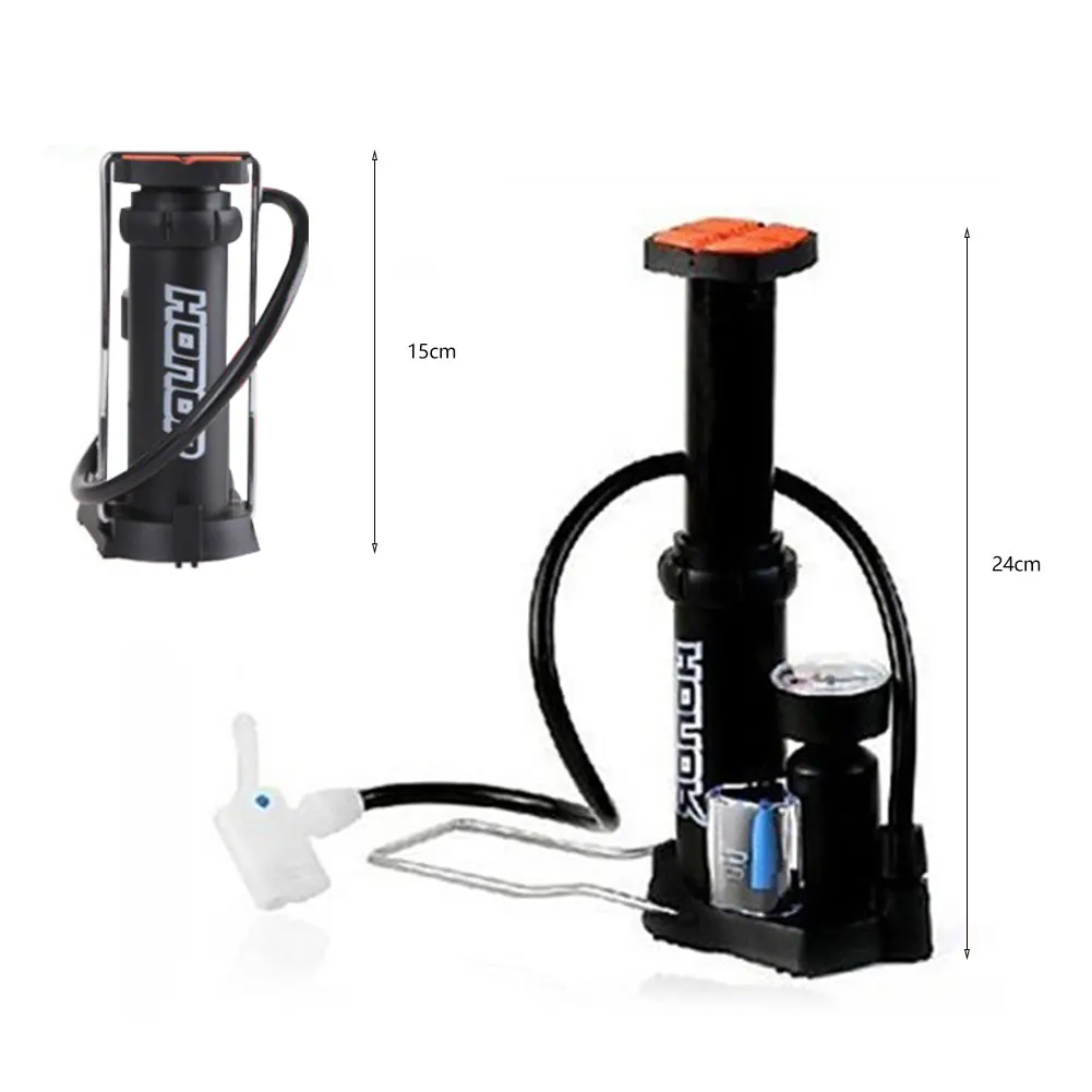 bicycle foot pump with gauge
