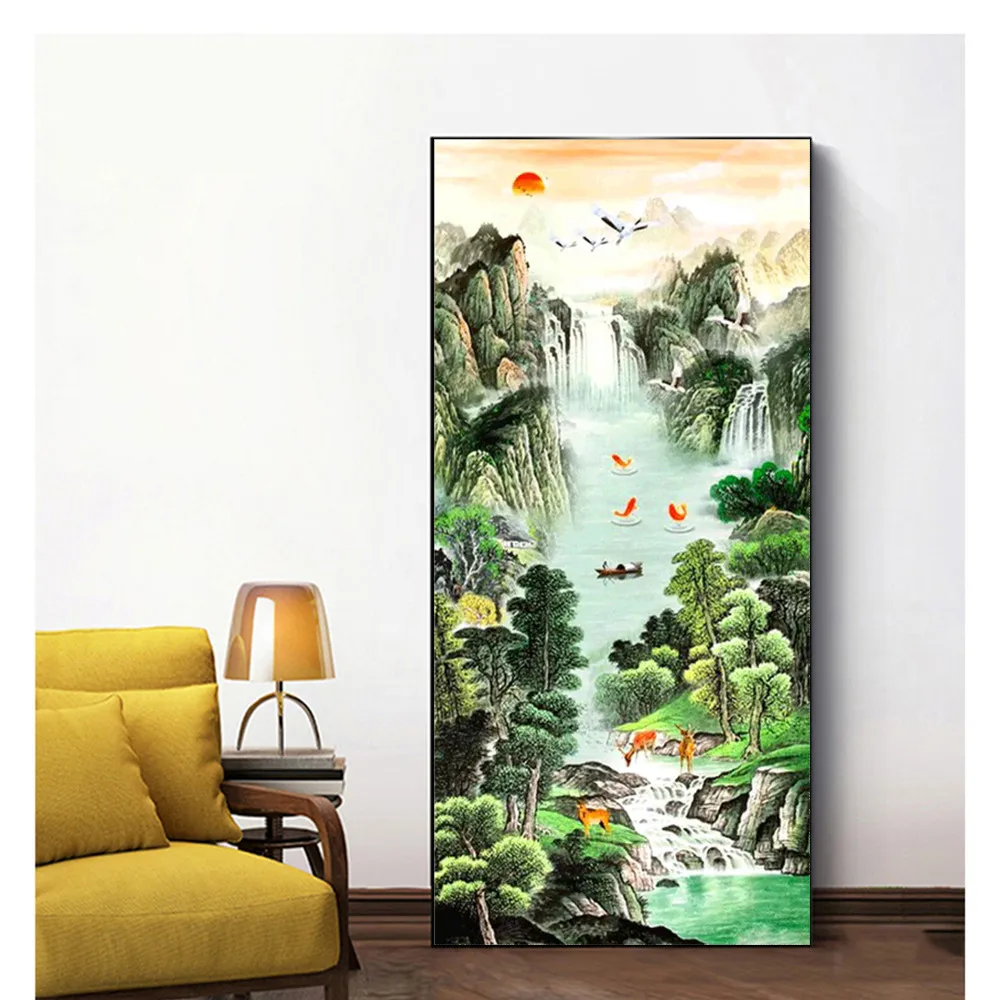 Алмазная 5D картина с пейзажем из круглых страз набор для алмазной вышивки сделай