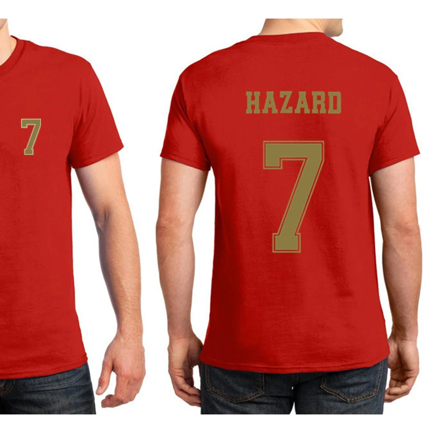 Испания Hazard 7 футболка мужская с коротким рукавом 100% хлопок о образным вырезом