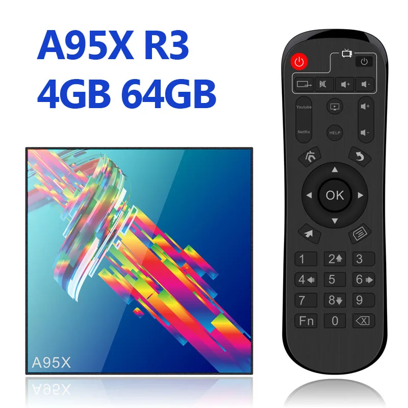 R3 4GB 64GB Смарт ТВ приставка Android 9,0 A95 R3 4K HD телеприставка 4 Гб ОЗУ 32 Гб 64 Гб ПЗУ медиаплеер 5G WiFi 100M LAN глобальная Универсальная - Цвет: R3 4GB 64GB