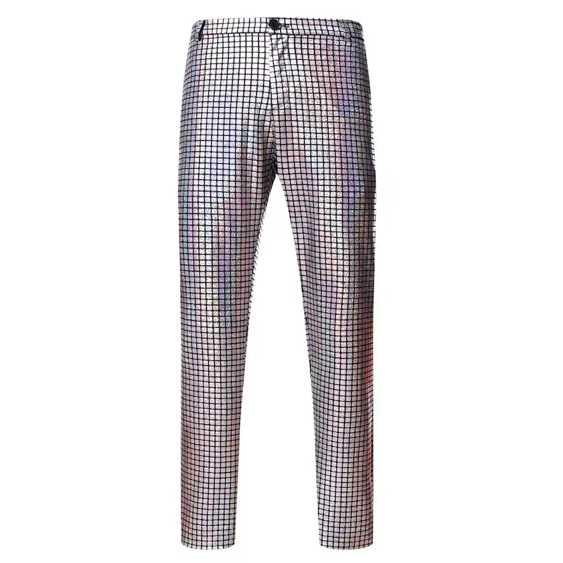sequin plaid pants