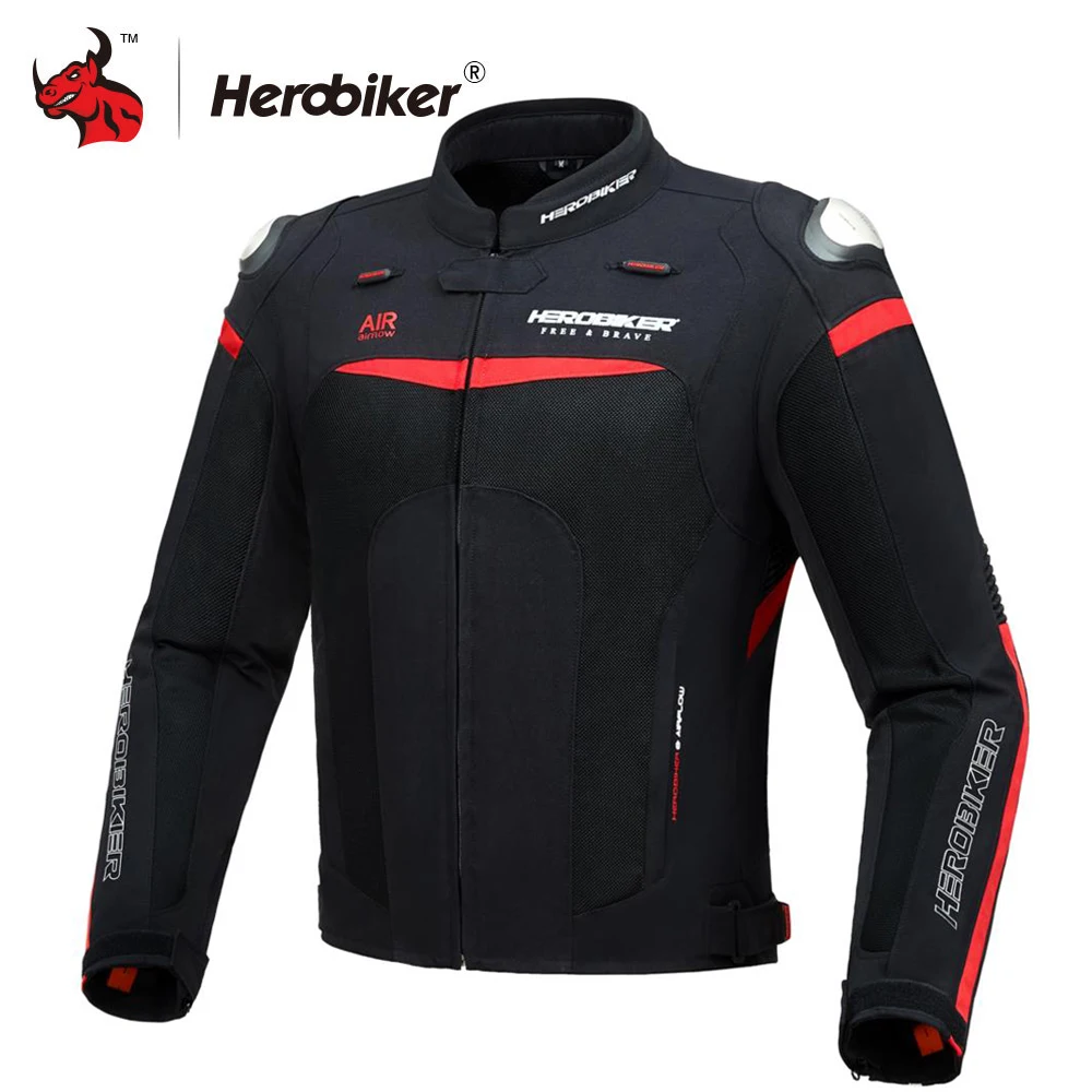 HEROBIKER Motorcycle Jacket Summer Breathable Moto Motocross Off-Road Jacket Moto Guards Motorcycle Clothing Protective Gear ##