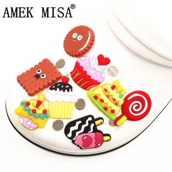 

Novelty Garden Shoe Charms Accessories Cute Cake/Ice cream/lollipop Shoe Buckle Decoration for croc jibz Kids Party X-mas Gift