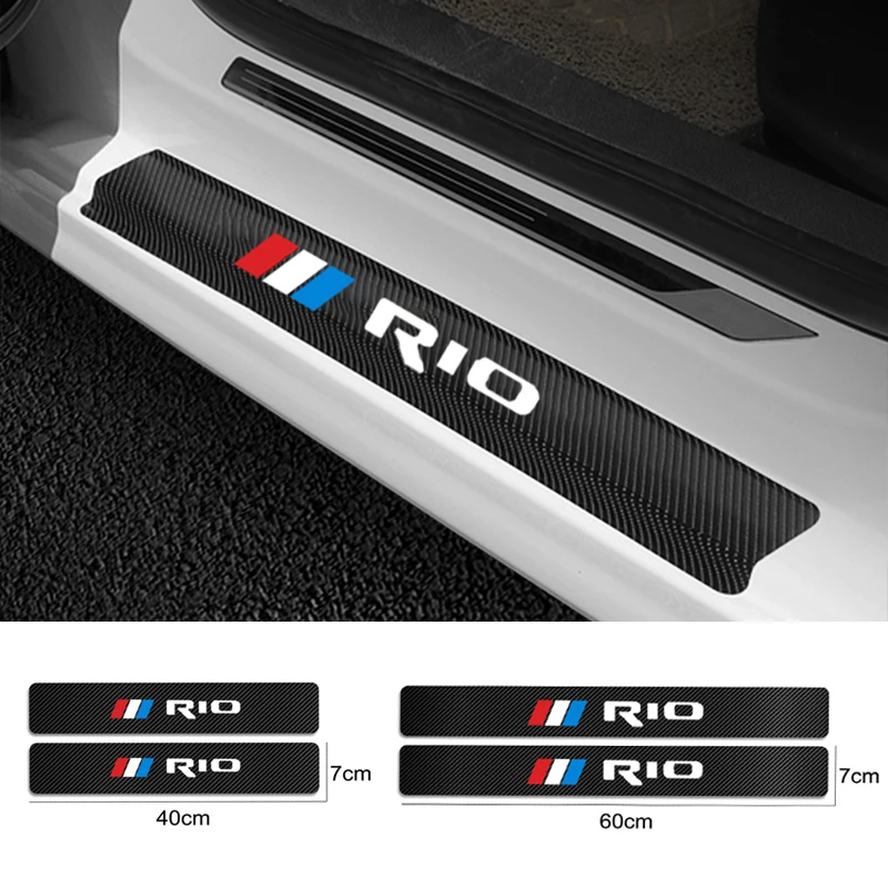 4 шт. автомобильные виниловые наклейки на порог из углеродного волокна для KIA RIO 2 3