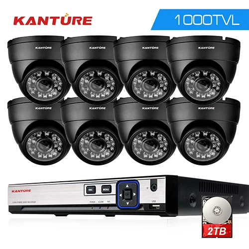 8 Dome Camera KANTURE 8ch AHD 960h HDMI 1080P видеорегистратор 8XCMOS 1000tvl в открытая металлическая IP66 безопасности камера Системы 8ch dvr комплект видеонаблюдения Системы - Цвет: 8 Dome Camera