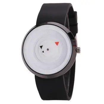 

Minimalist Men Women Thin Round Dial Silicone Band Analog Quartz Wrist Watch Pin Buckle Analog Display Quartz Movement Adjustabl