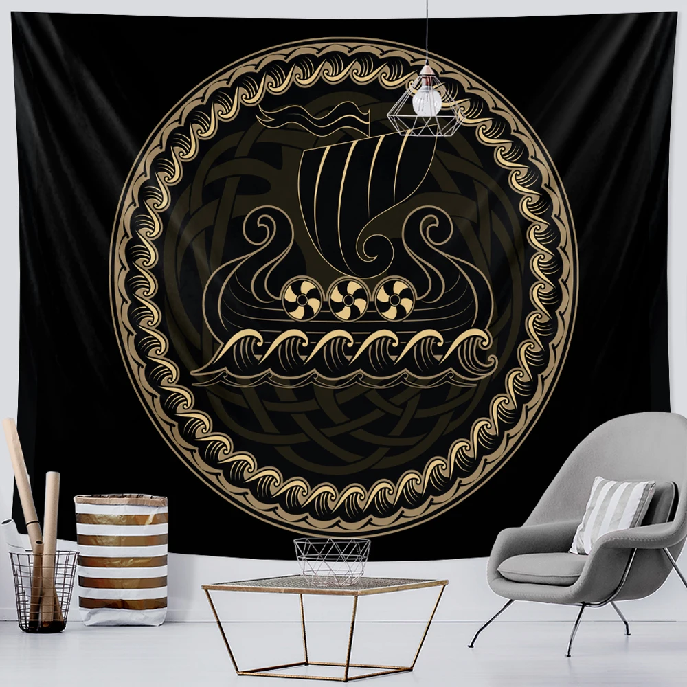 Viking spiritual energy meditation talisman home decoration tapestry witchcraft tapestry Hippie Bohemian decoration yoga mat