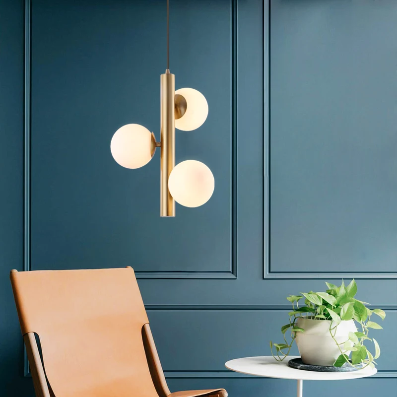

Nordic Loft Designer Golden Chandelier Concise Molecular Living Room Hotel Room Bedside Dinner Led Light Fixtures