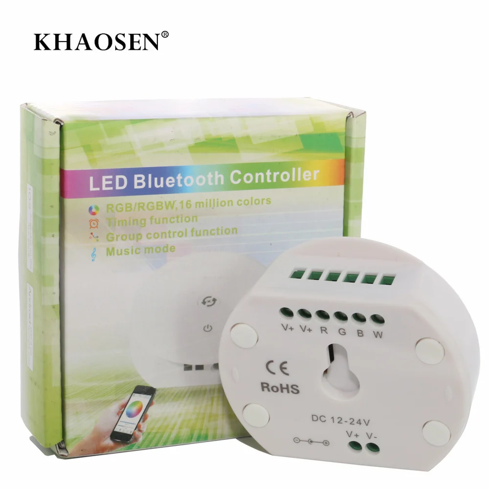 buy Khaosen LED Bluetooth Controller DC12 24V RGB RGBW Timing Function Group Control Music Mode apply to IOS Android
