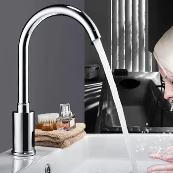 

G1/2in Bathroom Electronic Automatic Hand Free Cold Sensor Water Faucet Sink Basin Water Tap