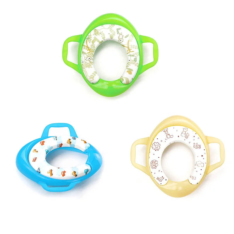 Plastic Soft Toilet Seat Baby Potty Training Children Trainer Assistant Pad with Handle | Мать и ребенок