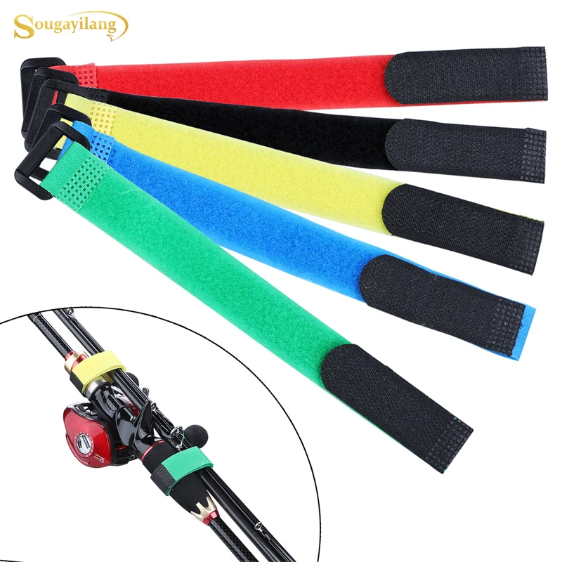

Sougayilang Adjustable Fishing Rod Band Belt Rotary Fishing Rod Lacing Bracket Top Quality Reusable Fishing Gear Retention Rope