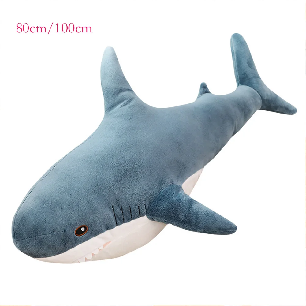 

80cm/100cm large fun soft stuffed animal shark plush toy pillows to comfort children's cushion gifts WJ205