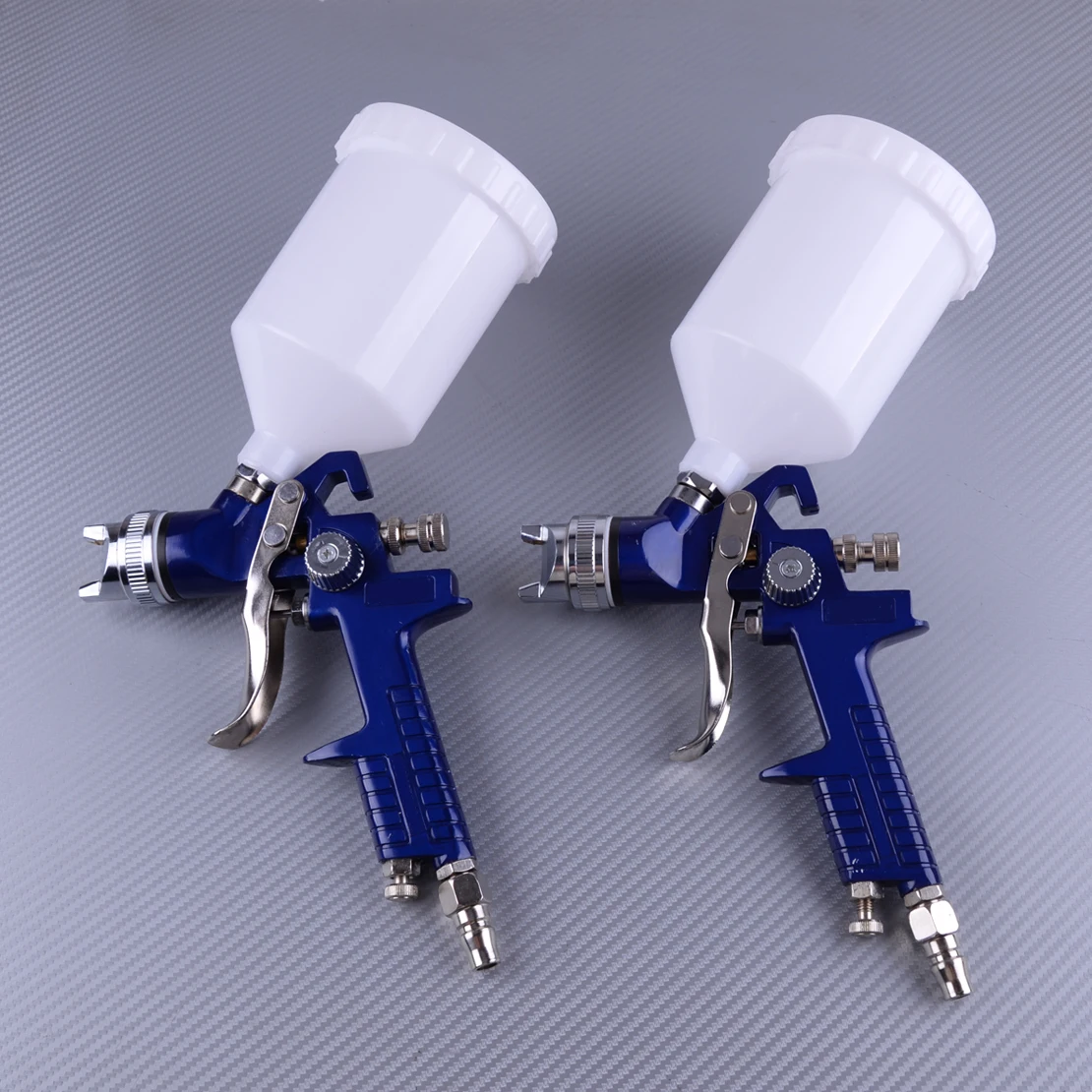 

DWCX Universal 1.4/2.0mm 600cc CFM Nozzle HVLP Gravity Feed Professional Car Paint Spray Gun 600ml Spraying Tool Blue