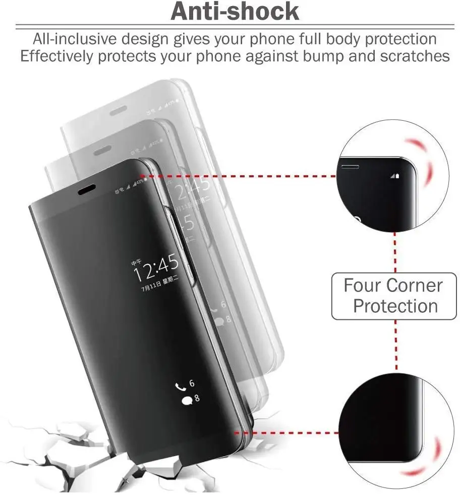 Зеркало заднего вида Смарт флип чехол для samsung Galaxy Note 10 S10 S9 S8 плюс S10E A50 A30 A70 A20e A20 A10 A40 A70 A9 A8 A7 крышка