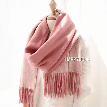

wool cashmere shawl high quality special pink long scarf cape soft chic fashion casual thick warm lovely pashmina for women lady