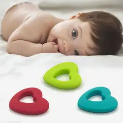 Новый детский Прорезыватель в форме сердца, милая силиконовая цепочка для прорезывания зубов, подвеска для младенцев, жевательные грызунки