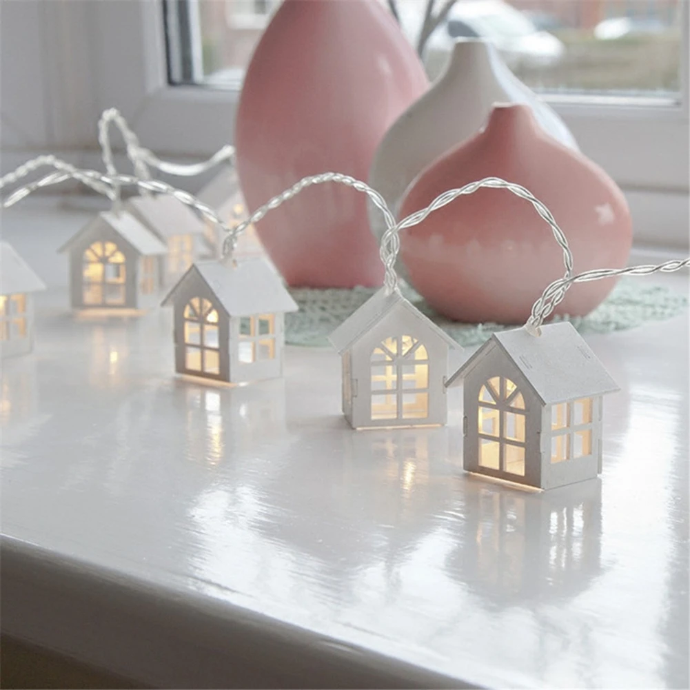 2M LED Garland Wood House beautiful String Light 10LEDs Room Decor String Lamp Wedding Party Holiday Fairy Lights Lamp