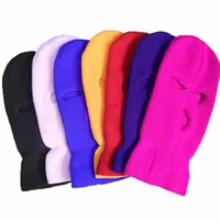 New Three-hole knitted Hat Men Women Anti-terrorist Headgear Robber Hats Baotou Outdoor Face Mask Warm Hood C6142 1