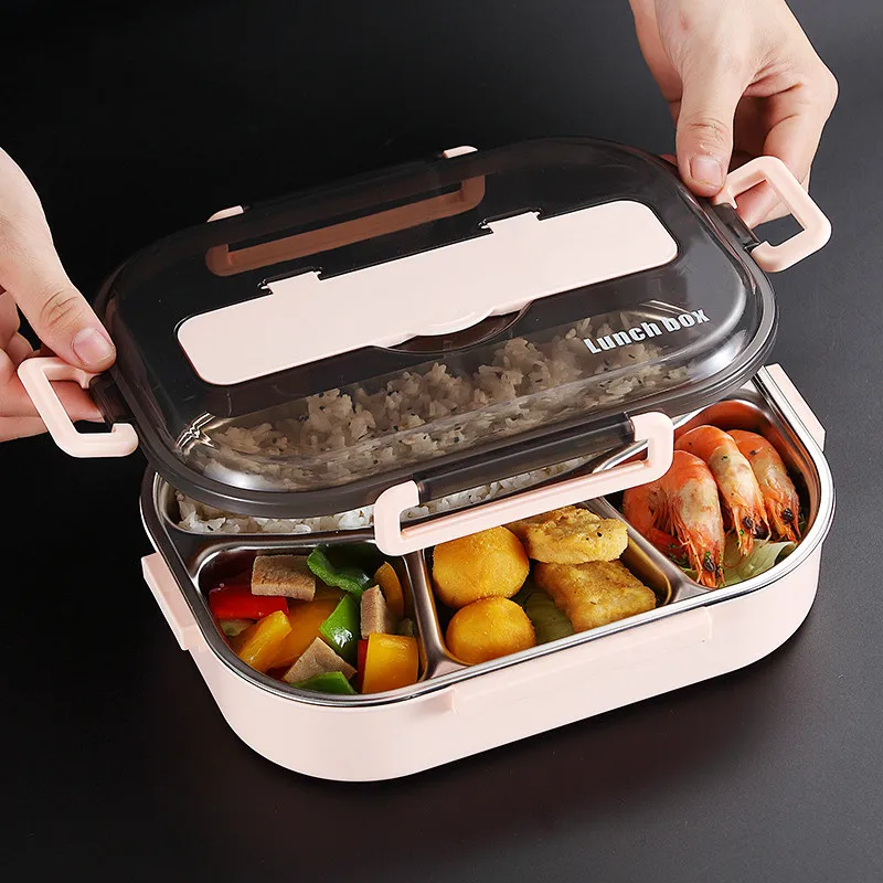 Японский детский Ланч-бокс 304 из нержавеющей стали Bento Ланч-бокс с отсеком посуда для микроволновой печи контейнер для еды