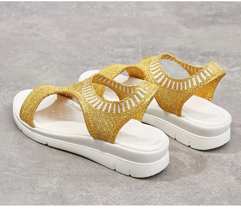 WDZKN/; босоножки; женская летняя обувь; повседневные сандалии на плоской подошве с открытым носком; женские сандалии из дышащего сетчатого материала на платформе; Sandalias
