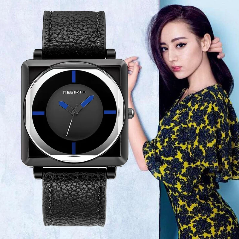 

INS hot ladies watch Simple Leather Retro Quartz watches Women Square Hardlex Dial wrist watch relojes para mujer