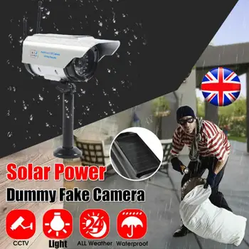 

Fake Dummy Camera Bullet Outdoor Indoor Security CCTV Surveillance Camera Flashing Red LED Solar Power Led Simulation Monitor