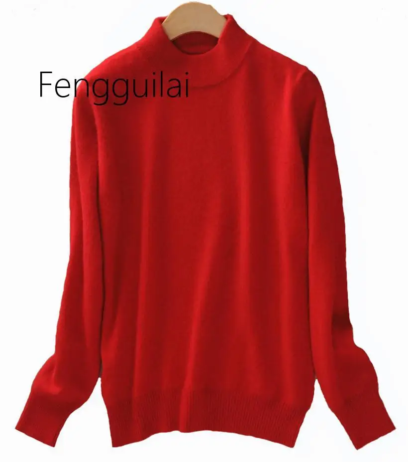 Womens Cashmere Elastic Autumn Winter Half Turtleneck Sweaters and Pullovers Wool Sweater Slim Tight Bottoming Knitted Pullover Womens Cashmere Elastic Autumn Winter Half Turtleneck Sweaters and Pullovers Wool Sweater Slim Tight Bottoming Knitted Pullover