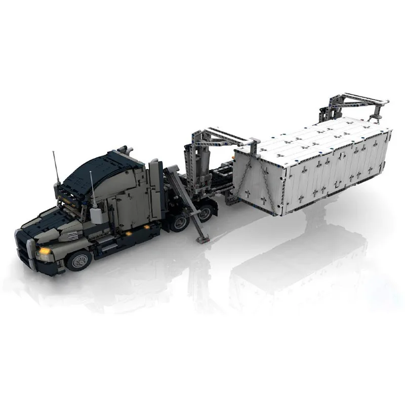 

Technic Ecke MACK 20ft Full RC Container Trainer MOC 27224 Mack Anthem Tri-Drive MOD 26686 Trailer Dry van (Box) Bricks DIY Toys