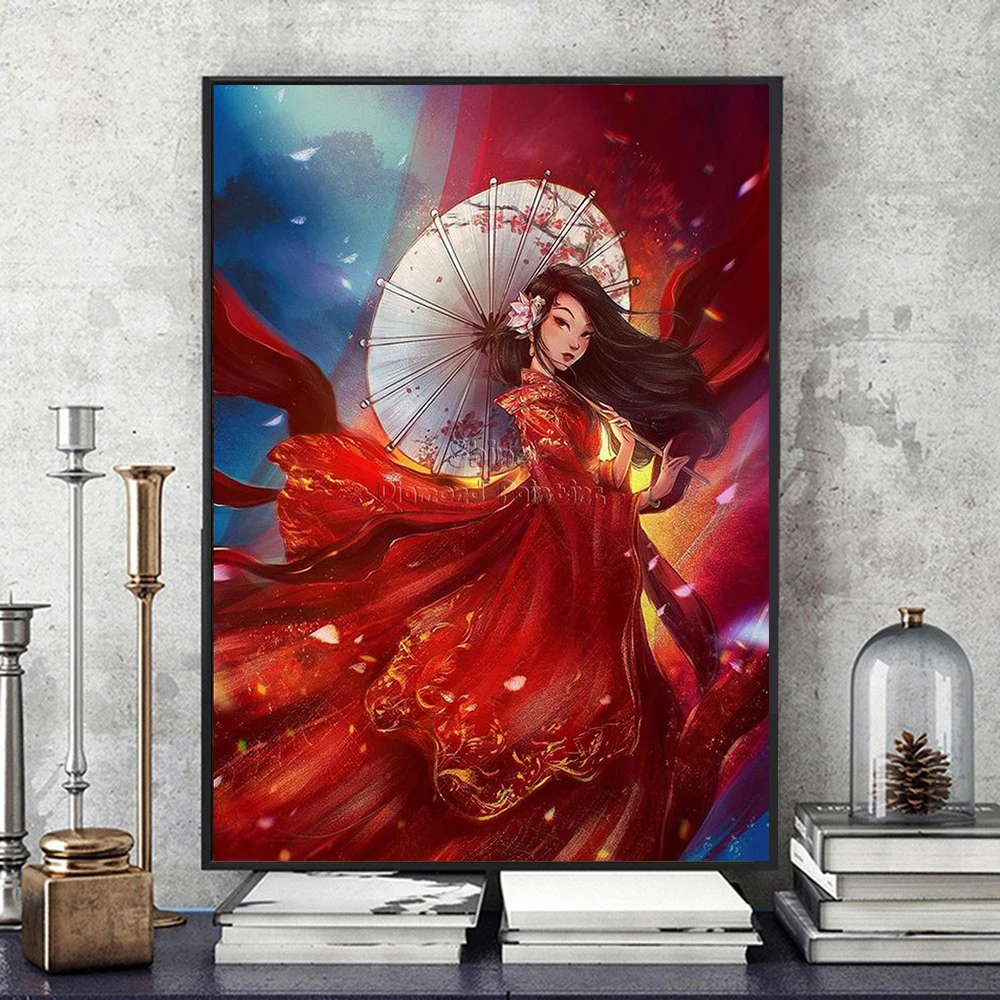 Disney 5D DIY Diamond Embroidery Full Display Cartoon princess Diamond  Painting Square/Round Rhinestones Decor Art