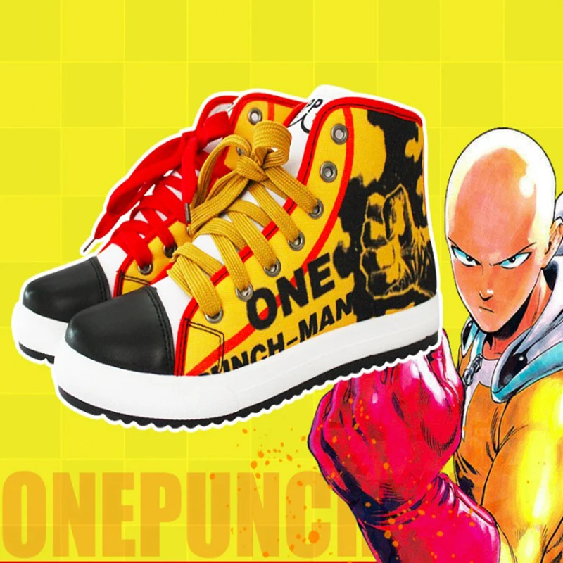 Аниме One Punch Man Обувь для костюмированной вечеринки Saitama Парусиновая обувь
