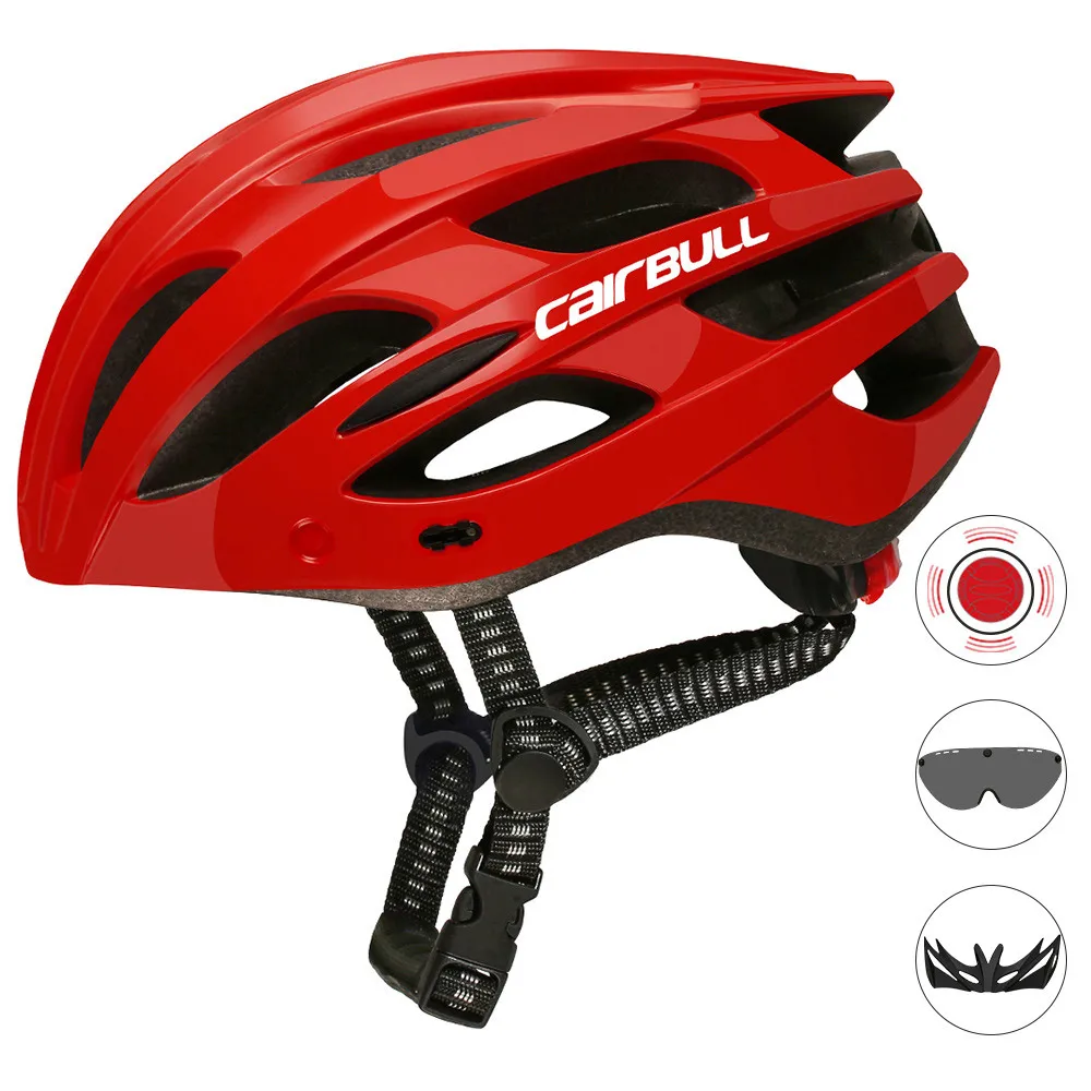 Cairbull EPS интегрально-Формованный Сверхлегкий шлем дорожный горный велосипед велосипедный шлем конфигурация задние фонари и очки шлем - Цвет: red
