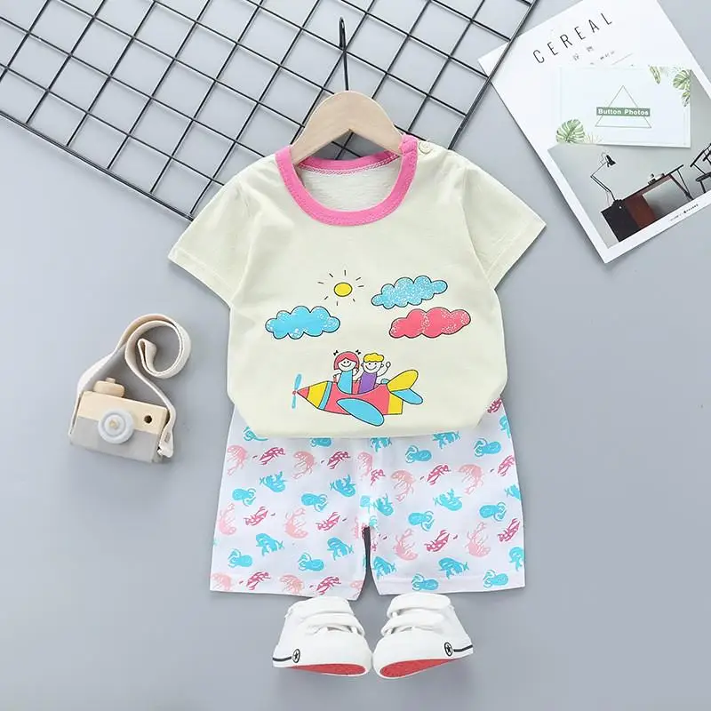 Baby Girl Summer Clothes Infant Girls Clothing Set Children Top+shorts Suit Kid Cotton Outfits Two Piece Sets Toddler Costume baby outfit matching set Baby Clothing Set