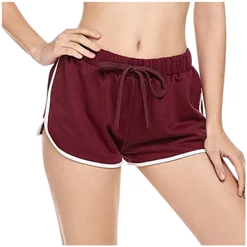 

Womens Striped Shorts Fashion Summer Casual Beach Slim Ladies Satin Silk High Waist Waistband Shorts Black Silver Wine Red #T2G