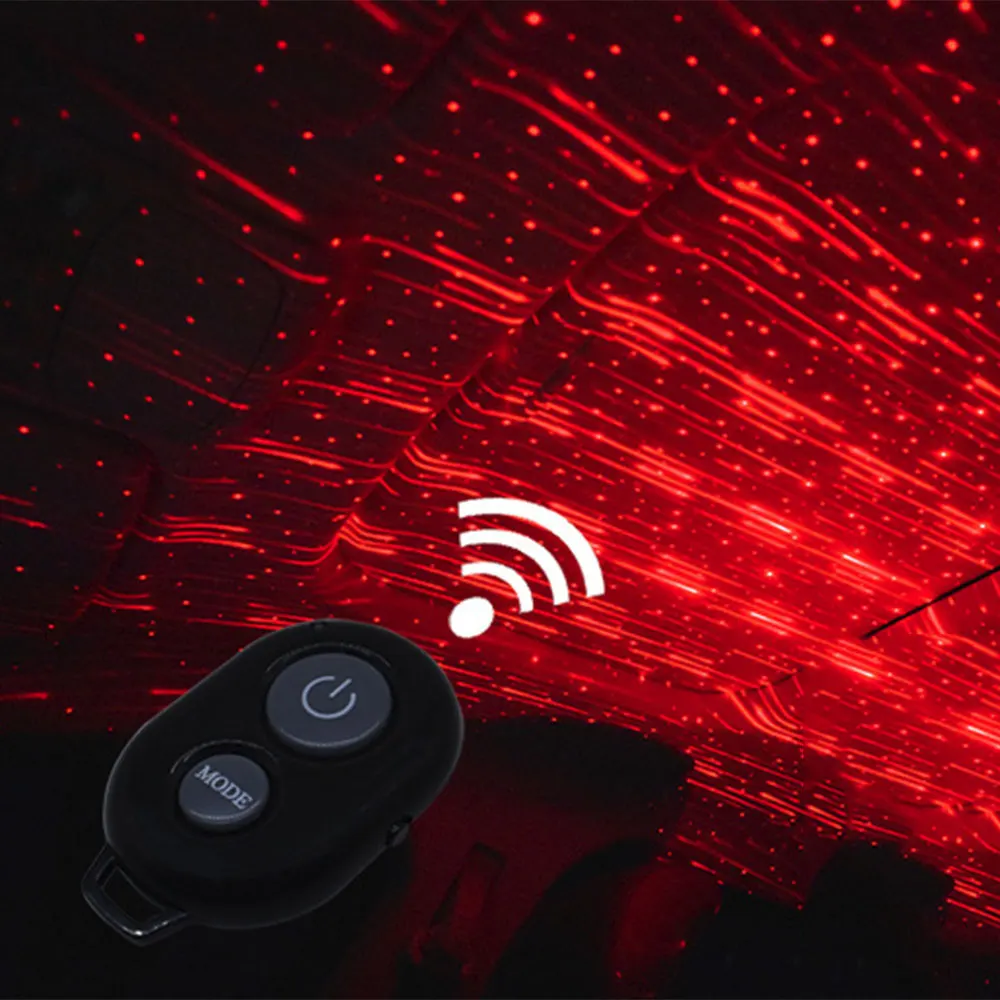 USB светодиодный автомобильный светильник атмосферная Красная звезда свет RGB Красочная Музыка Звук управление Автомобильный интерьер подлокотник коробка декоративный свет K7/K8