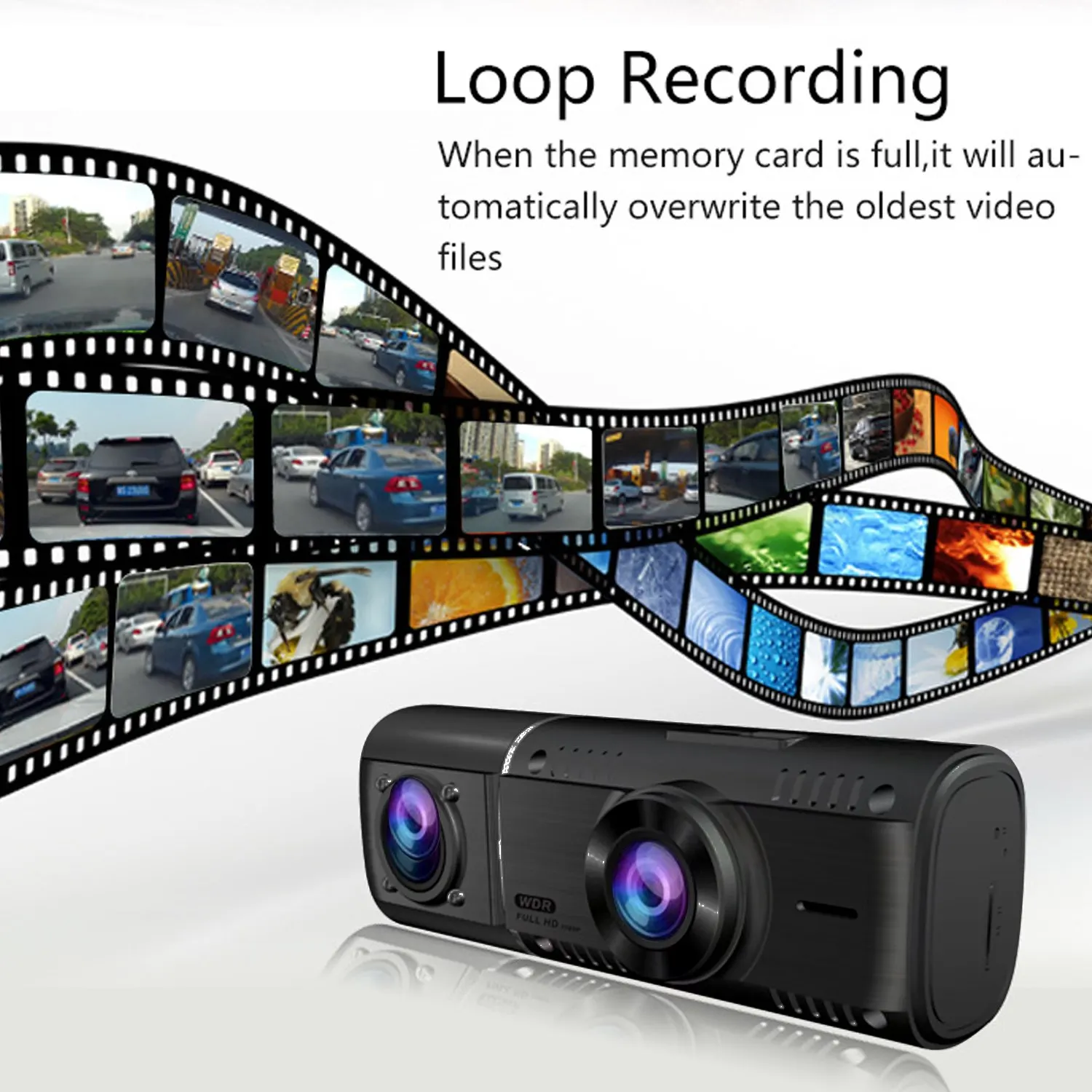 1,5 дюймовый автомобильный видеорегистратор с двойным объективом 1080P HD в автомобильный видеорегистратор для вождения видео рекордер VDR