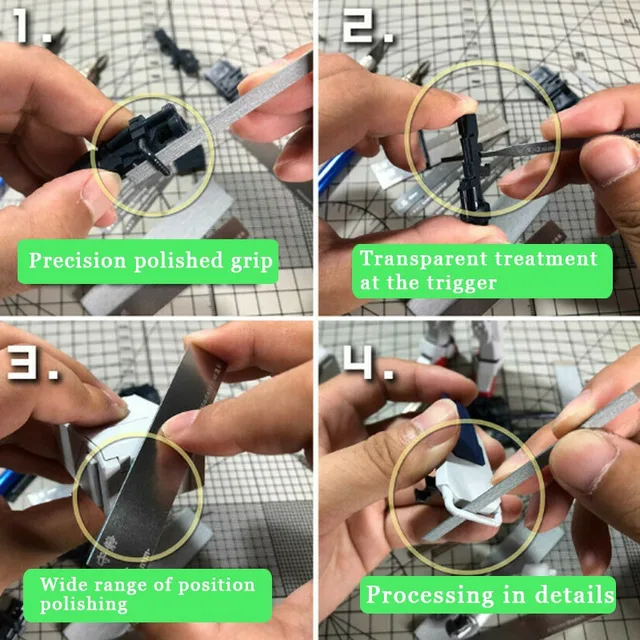 Stainless Steel Model Grinding Stick 10in1 for Gundam Military Aj0069 Heart Flow Thin General Purpose Sanding Rod modeling Tool 3