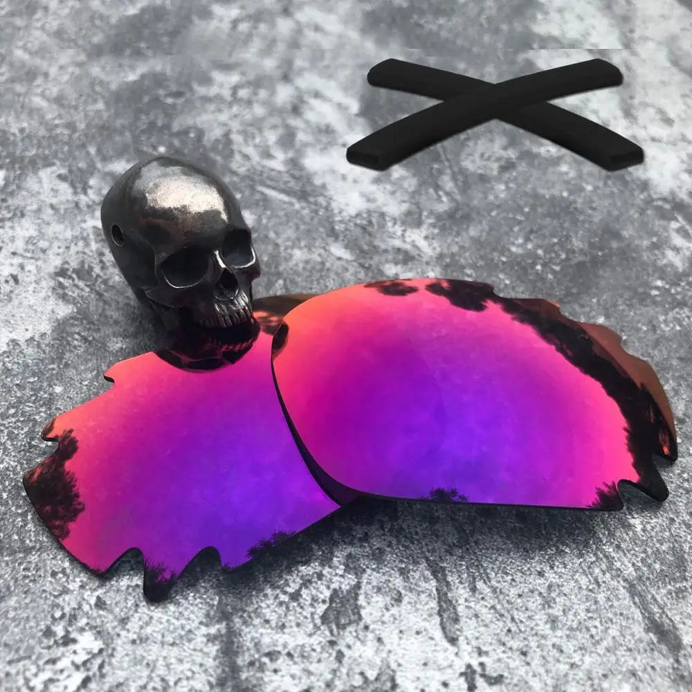 Firtox True Замена поляризованных линз и черные носки с ушками для-Oakley Jawbone вентилируемый солнцезащитных очков(срок службы линзы только)-несколько вариантов - Цвет линз: Purple Red-EarSocks