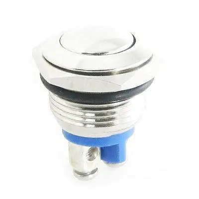 DC 36V 2A 16mm Мгновенный без металлического купола круглая нажимная кнопка переключатель 2 винтового терминала