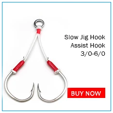 5PACK Slow Jig Hook Assist Carbon Hooks light Jigging 3/0~6/0 Size Metal Jig PE line Fishing Accessories Saltwater Fishing Hooks
