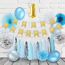 

Happy Birthday Paper Bunting Letter Flags Kids Birthday Party Decoration Banner Photo Booth Props Baby Shower Party Supplies