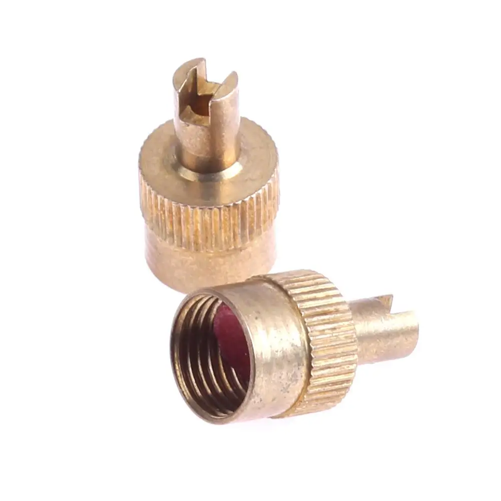 Copper Slotted Head Valve Stem Caps - 10PCS Dust Cover Set